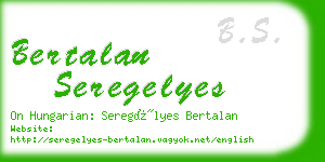 bertalan seregelyes business card